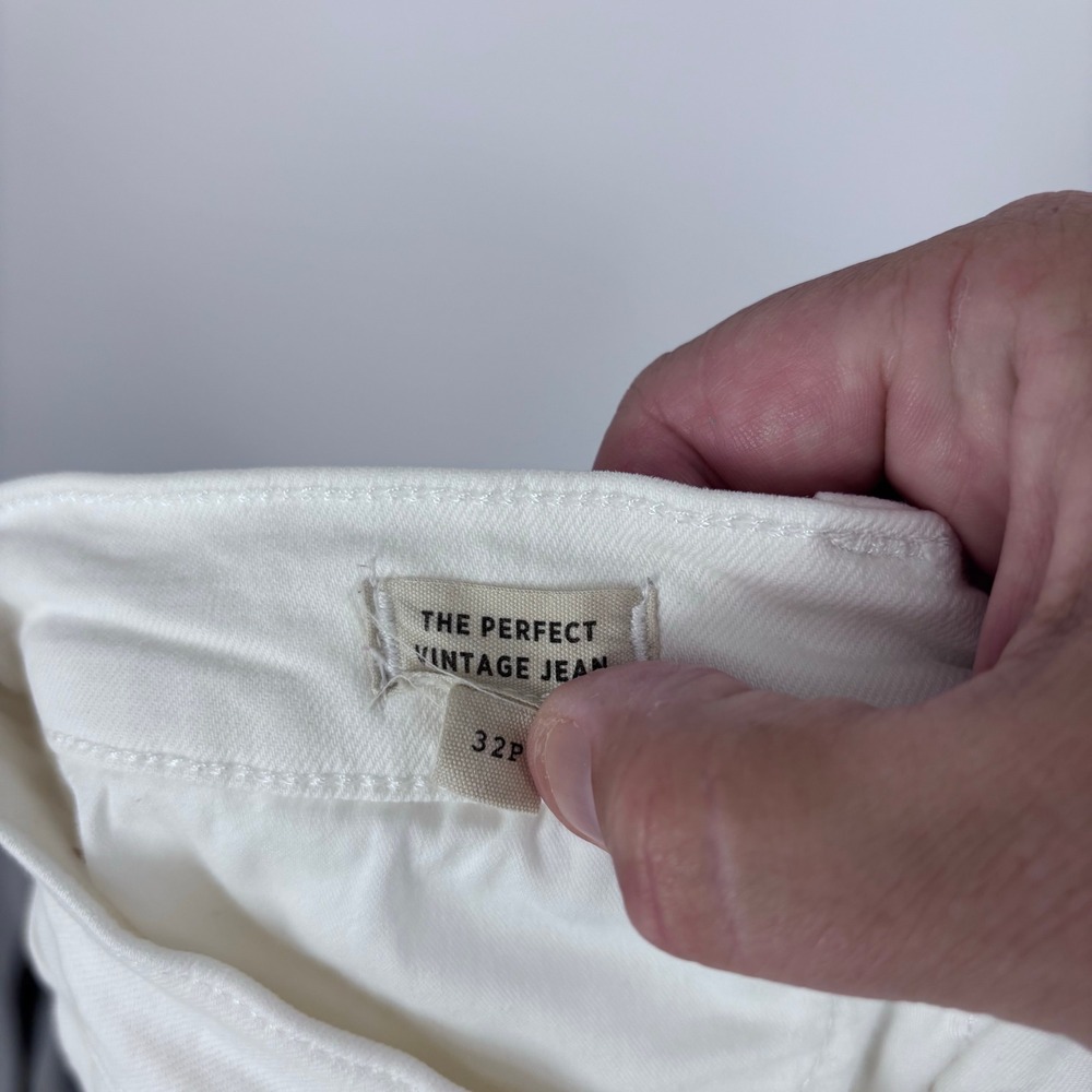 Madewell The Perfect Vintage Jean Womens 32P White High Rise Tapered Denim - Picture 7 of 10